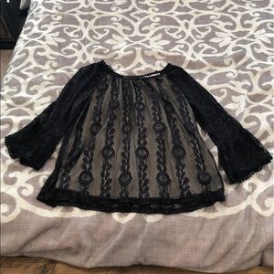 Black lace blouse